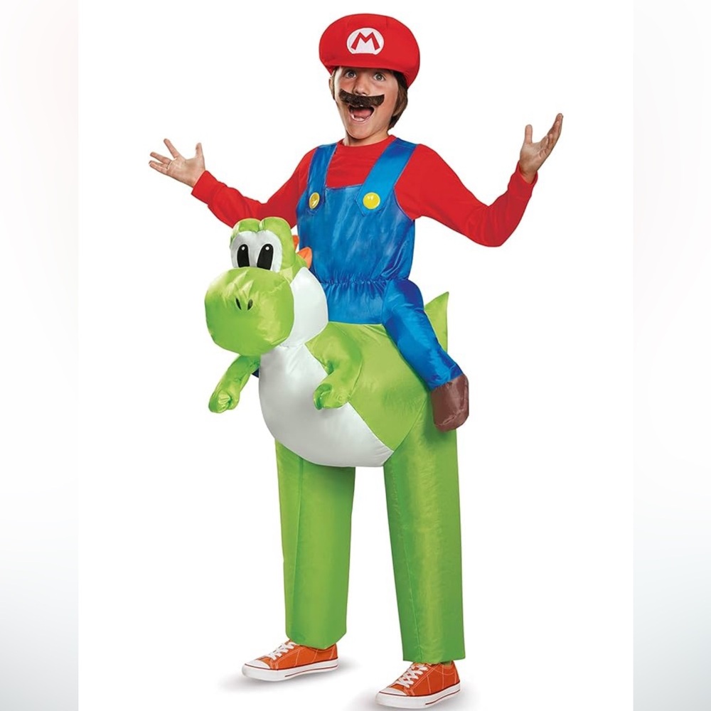 Kids Inflatable Dinosaur Rider Costume - Green